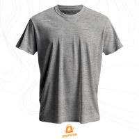 Foto do produto Camiseta Premium Algodão Fio 30.1 Cinza Mescla