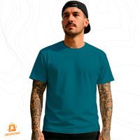 Foto do produto Camiseta Algodão Pima com Elastano Premium Básica Azul Prússia