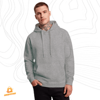 Foto do produto Moletom Canguru com Capuz Forro Flanelado Peluciado Cinza Mescla Unissex