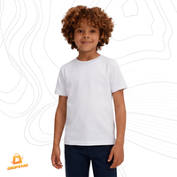 Foto do produto Camiseta Infantil Premium Algodão Fio 30.1 Branco