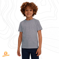 Foto do produto Camiseta Infantil Premium Algodão Fio 30.1 Cinza