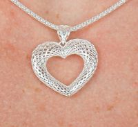 Foto do produto Colar e Pingente Arco Duplo Vazado G 2.5cm Prata 925 