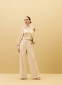 Foto do produto Calça Feminina Alfaiataria Cenoura De Sarja Com Bridão 