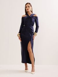 Foto do produto SAIA FEMININA HIPER MIDI COM FENDA 