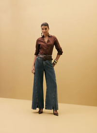 Foto do produto CALCA FEMININA KATE WIDE LEG COM RECORTE