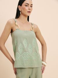 Foto do produto BLUSA FEMININA ESTAMPADA COM AVIAMENTO