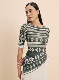 Foto do produto BLUSA FEMININA JUSTA ESTAMPADA