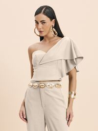 Foto do produto BLUSA FEMININA OMBRO SO COM SOBREPOSICAO