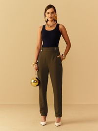 Foto do produto CALCA FEMININA CENOURA COM DETALHES DE VISCOSE 