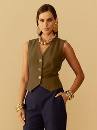 Foto do produto COLETE FEMININO COM DETALHES  DE VISCOSE 