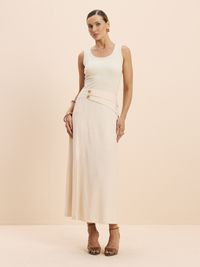 Foto do produto SAIA FEMININA HIPER MIDI COM BOTOES