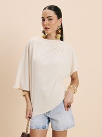 Foto do produto BLUSA FEMININA ASSIMETRICA COM VOLUME 