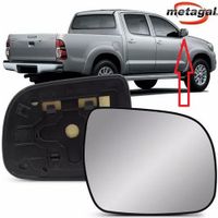 Foto do produto LENTE SUB RETRO LENTE RETROVISO COM BASE METAGAL DIR HILUX 2012/2015
