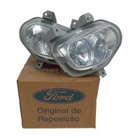 Foto do produto PAR DE FAROL AUXILIAR MILHA ORIGINAL FORD 2S6515K201AD 2S6515K202AD FIESTA 2002 A 2007