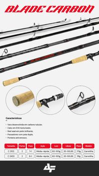 Foto do produto VARA ALBATROZ BLADE CARBON 50LBS - 2,40MTS