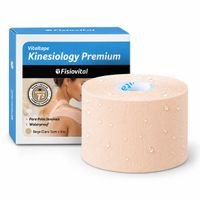 Foto do produto Bandagem Kinesiológica Premium Waterproof 5cm Fisiovital – Fita Kinesio Tape Bege Claro à Prova d’Água