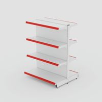 Foto do produto Gôndola de Centro Continuação de 1,32 m - Branco-Vermelho