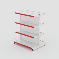 Foto do produto Gôndola de centro Inicial de 1,32 m - Branco-Vermelho