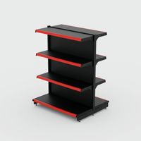 Foto do produto Gôndola de centro Inicial de 1,32 m - Preto-Vermelho