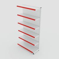 Foto do produto Gôndola de Parede Continuação de 1,95 m - Branco-Vermelho