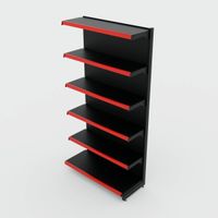 Foto do produto Gôndola de Parede Continuação de 1,95 m - Preto-Vermelho