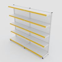 Foto do produto Gôndola de Parede de 1,72 m - Kit 1 gôndola inicial + 1 gôndola continuação - Branco-Amarelo