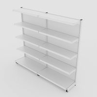 Foto do produto Gôndola de Parede de 1,72 m - Kit 1 gôndola inicial + 1 gôndola continuação - Branco-Branco