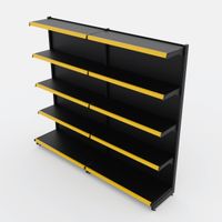 Foto do produto Gôndola de Parede de 1,72 m - Kit 1 gôndola inicial + 1 gôndola continuação - Preto-Amarelo