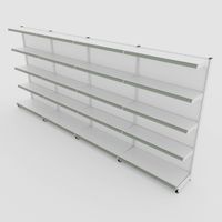 Foto do produto Gôndola de Parede de 1,72 m - Kit 1 gôndola inicial + 3 gôndolas continuação - Branco-Cinza