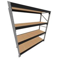 Foto do produto Porta Pallet Mini Slim 200x60x180 P/ 200kg Por Nível Com Mdf Preto