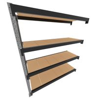 Foto do produto Porta Pallet Mini 200x180x60 Continuação 200kg 4 Níveis Mdf Preto
