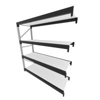 Foto do produto Mini porta pallet 200 kg por nivel inicial com 4 niveis preto com MDF Branco