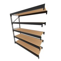 Foto do produto Mini porta pallet 200 kg por nivel inicial com 5 niveis preto com MDF Cru