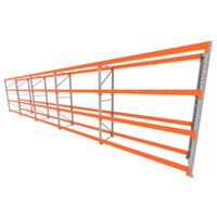 Foto do produto Mini porta pallet 200 kg por nivel inicial +4 continuação com 4 niveis laranja com Sem MDF