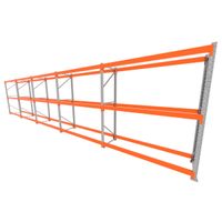 Foto do produto Mini porta pallet 200 kg por nivel inicial +4 continuação com 3 niveis laranja com Sem MDF