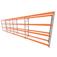 Foto do produto Mini porta pallet 200 kg por nivel inicial +3 continuação com 4 niveis laranja com Sem MDF