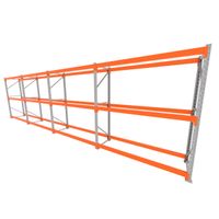 Foto do produto Mini porta pallet 200 kg por nivel inicial +3 continuação com 3 niveis laranja com Sem MDF