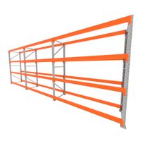 Foto do produto Mini porta pallet 200 kg por nivel inicial +2 continuação com 4 niveis laranja com Sem MDF