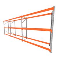 Foto do produto Mini porta pallet 200 kg por nivel inicial +2 continuação com 3 niveis laranja com Sem MDF
