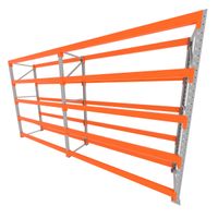 Foto do produto Mini porta pallet 200 kg por nivel inicial + continuação com 5 niveis laranja com Sem MDF