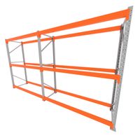 Foto do produto Mini porta pallet 200 kg por nivel inicial + continuação com 3 niveis laranja com Sem MDF