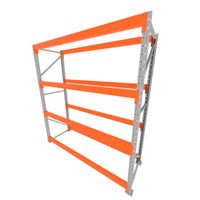 Foto do produto Mini porta pallet 200 kg por nivel inicial com 4 niveis laranja com Sem MDF