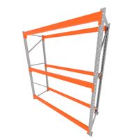 Foto do produto Mini porta pallet 200 kg por nivel inicial com 3 niveis laranja com Sem MDF