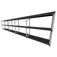 Foto do produto Mini porta pallet 200 kg por nivel inicial +4 continuação com 3 niveis preto com MDF Preto