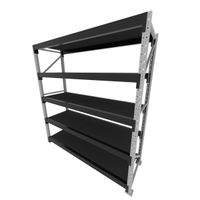 Foto do produto Mini porta pallet 200 kg por nivel inicial com 5 niveis preto com MDF Preto