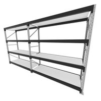 Foto do produto Mini porta pallet 200 kg por nivel inicial + continuação com 4 niveis preto com MDF Branco