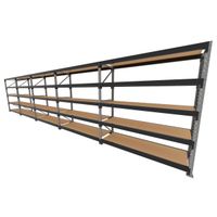 Foto do produto Mini porta pallet 200 kg por nivel inicial +4 continuação com 5 niveis preto com MDF Cru