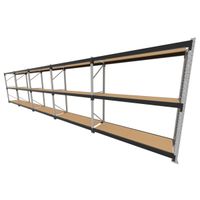 Foto do produto Mini porta pallet 200 kg por nivel inicial +4 continuação com 3 niveis preto com MDF Cru