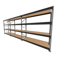 Foto do produto Mini porta pallet 200 kg por nivel inicial +2 continuação com 4 niveis preto com MDF Cru