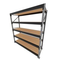 Foto do produto Mini porta pallet 200 kg por nivel inicial com 5 niveis preto com MDF Cru